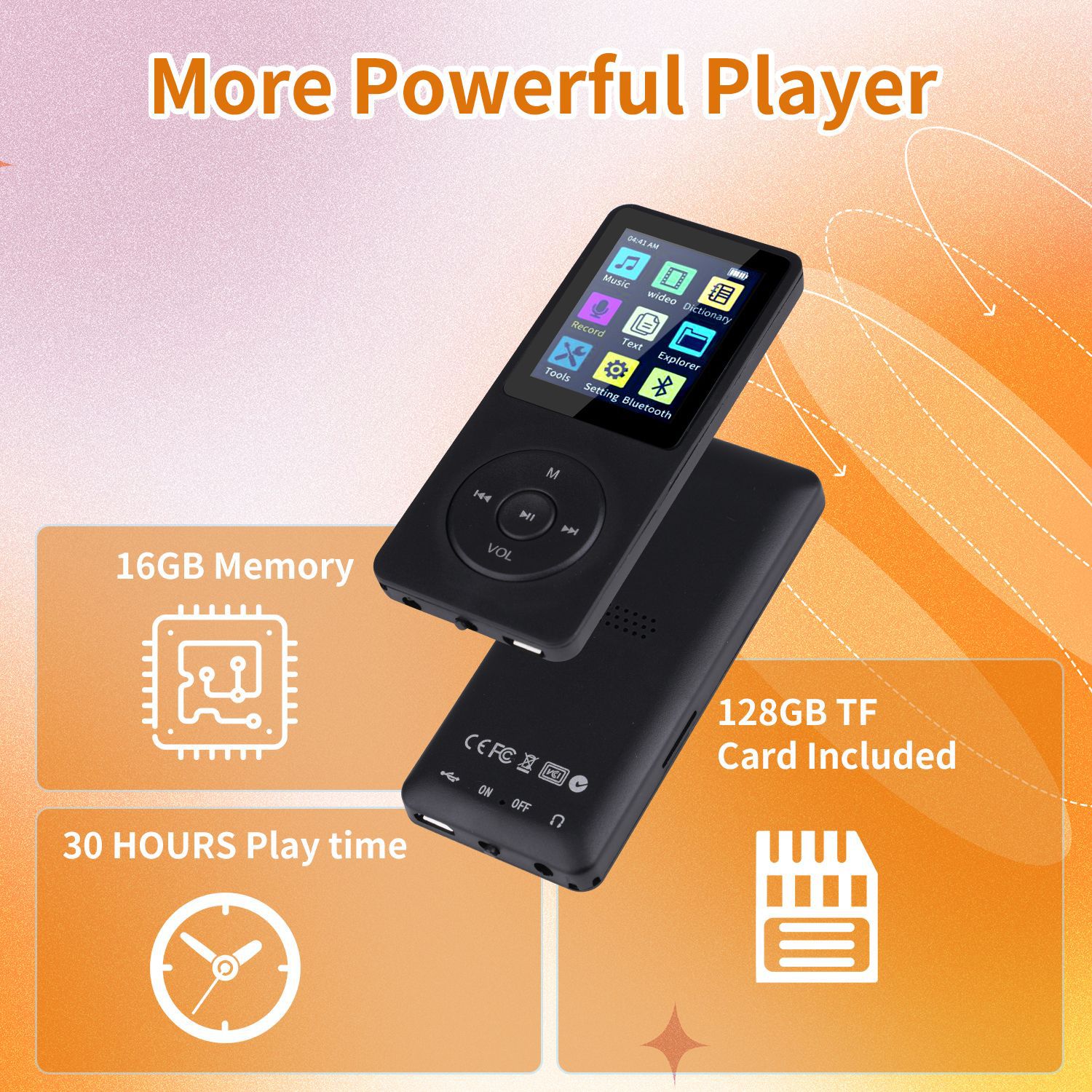 Reproductor MP3 al por Mayor Transfronterizo, Versión para Estudiantes, Reproductor de Música Portátil MP4 con Función de Grabación, Lectura de Novelas, Diccionario y Repaso de Inglés