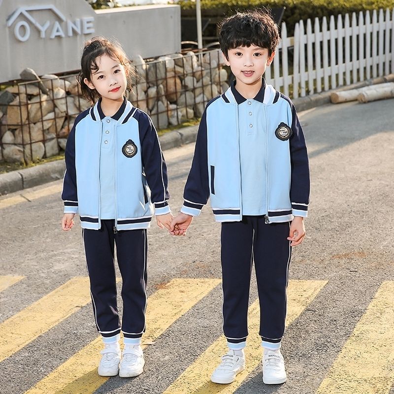 유치원 교복 봄과 가을 세트 영어 스타일 초등학교 교복 공장 직접 블루 네이비