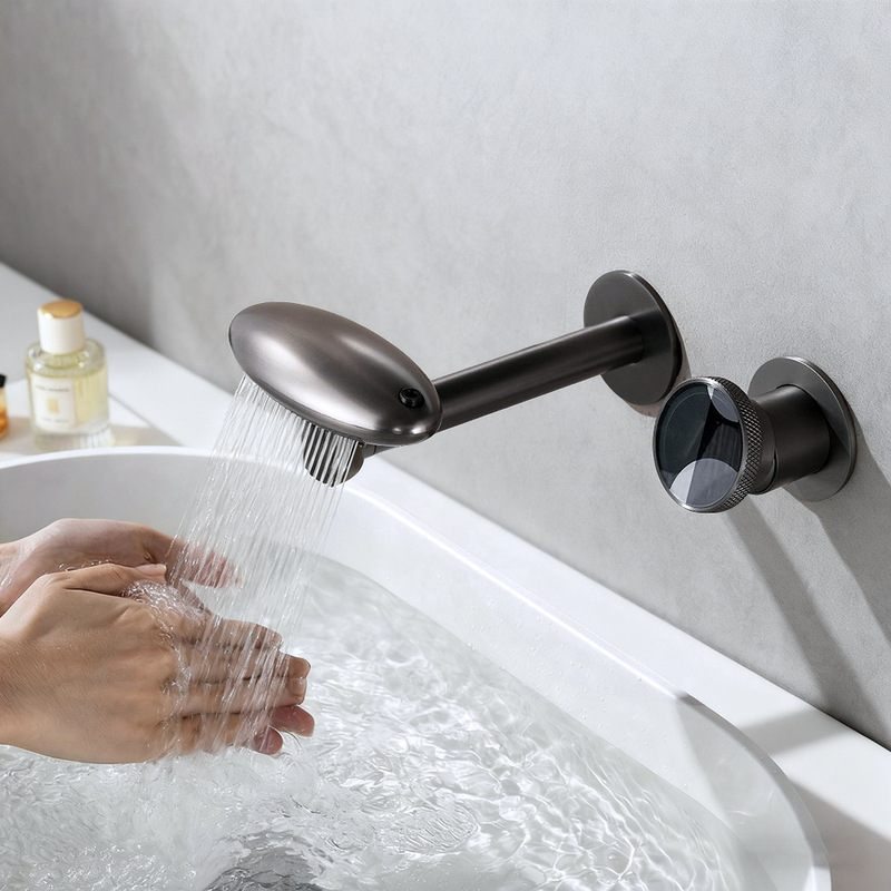 Concealed All-Copper Hot and Cold Basin Faucet Smart Digital Display Home Bathroom Toilet Mouthwash Basin Bathroom Faucet