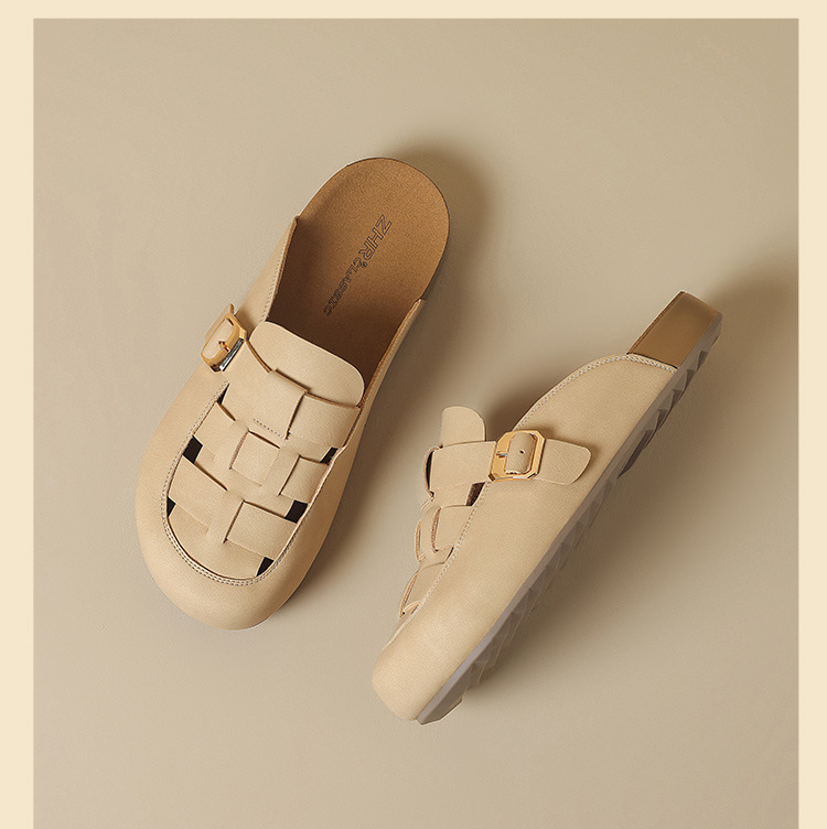 Dép sandal nữ quai chữ V đế dày phong cách cổ điển — AB198 Hạnh chi tiết 20
