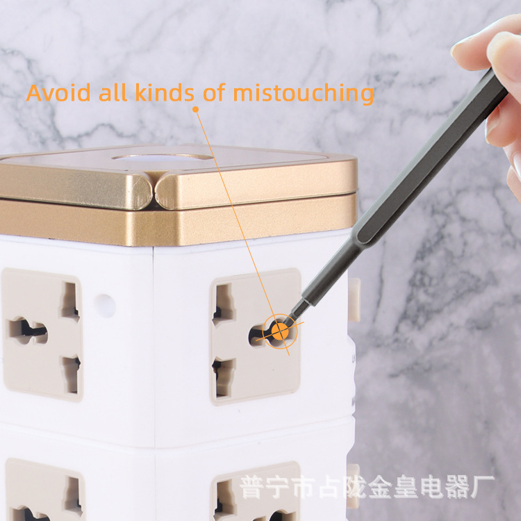 Tuhao oro de oficina portátil vertical 3 USB PD dos capas tres capas cuatro capas enchufe de torre