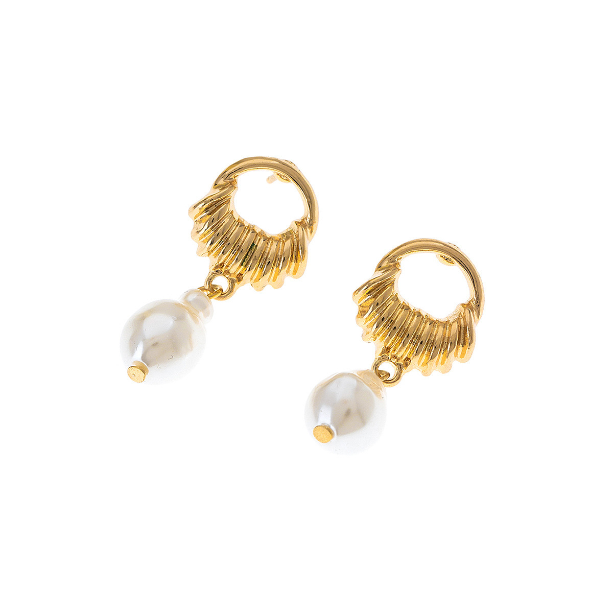 Venta caliente transfronteriza elegante arte perla de forma especial colgante de borla perla barroca metal geométrico pendientes femeninos festival