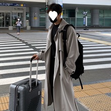 2021新款秋冬男士设计感风衣男中长款外套韩版休闲宽松英伦风大衣
