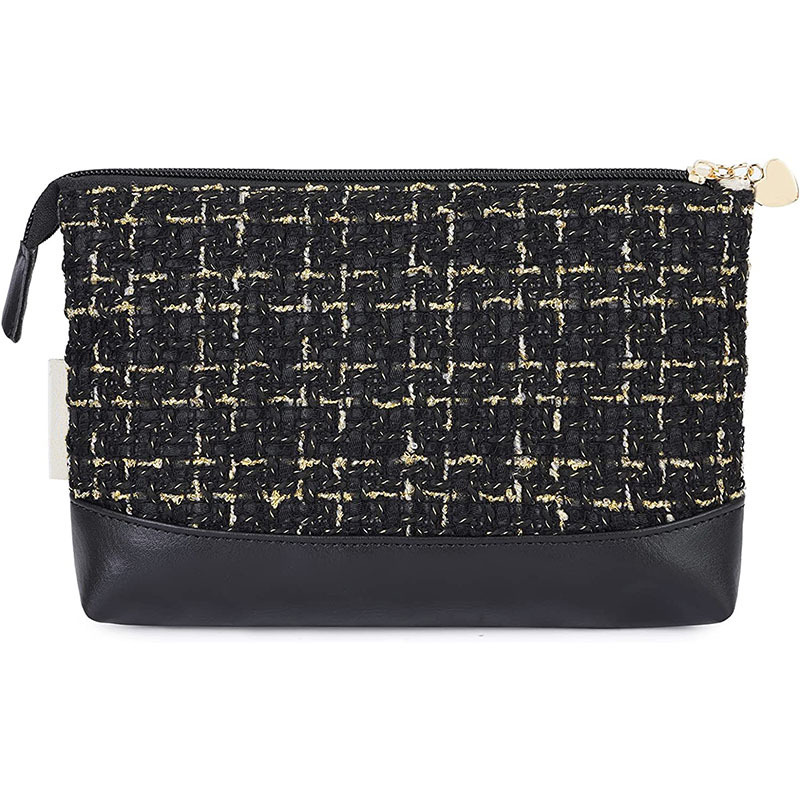 Amazon's New Tweed Bag Wallet Travel Cosmetic Bag Women's Hand Tweed Cosmetic Bag Cosmetics Bag