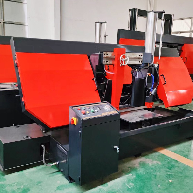 销售GB4250金属带锯床 方钢卧式双油缸带据床铝型材双油缸加强