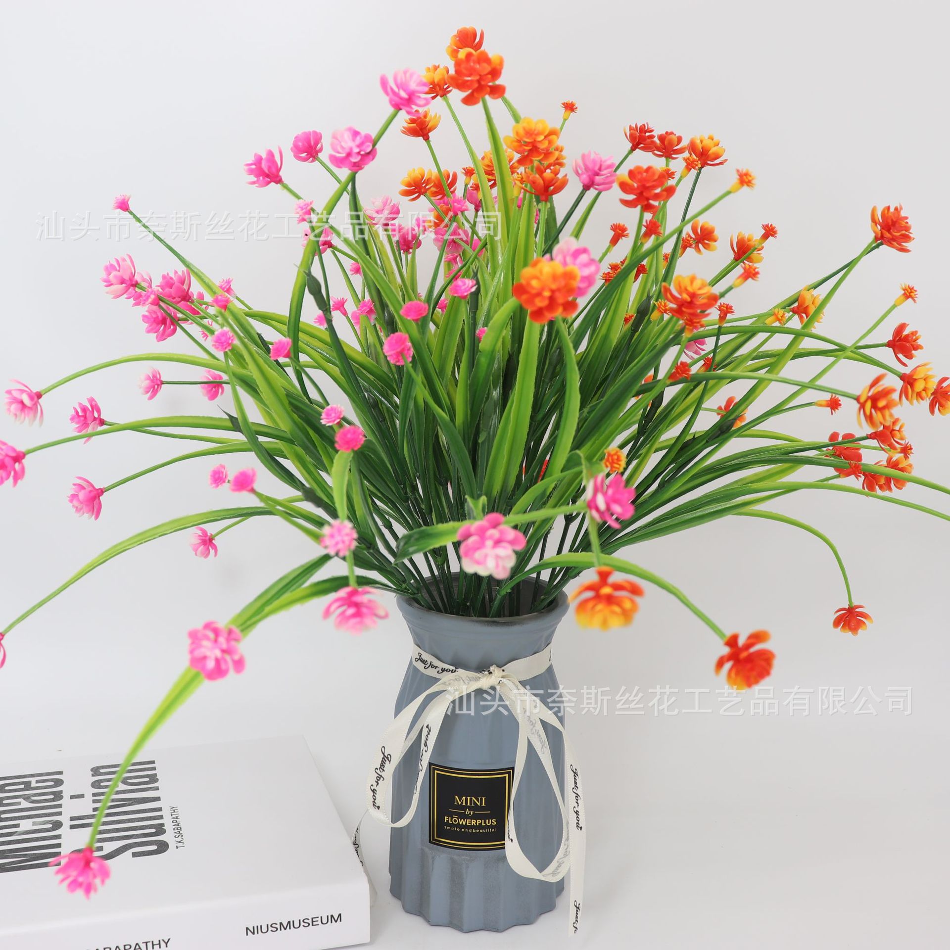 Planta verde artificial transfronteriza 7 Tenedor Hierba de primavera Camelia hierba de agua orquídea estrellado decoración de flores artificiales arreglo de flores en maceta