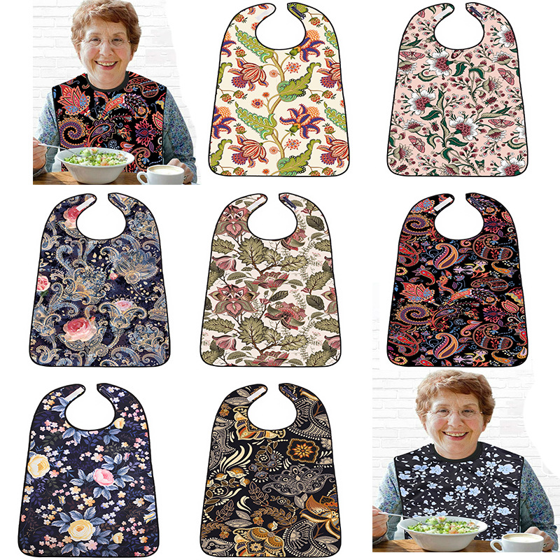 Manufacturer's Cross-Border Supply Apron for the Elderly, Waterproof Saliva Napkin, Adult Eating Bib, Elderly Feeding Bib