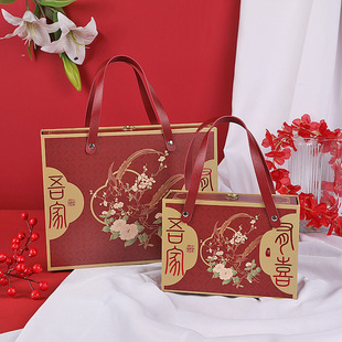 Festive large capacity gift box Chinese vintage wedding candy box holiday gift box flip gift box