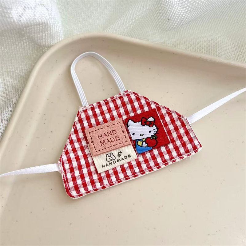 Internet Celebrity Kitty Plaid Doll Clothes Labubu Self-Deprecating Bear Chef Apron Cotton Doll Plush Toy Replacement Small Bib Internet Celebrity Kitty Plaid Doll Clothes Labubu Self-Deprecating Bear Chef Apron Cotton Doll Plush Toy Replacement Small Bib