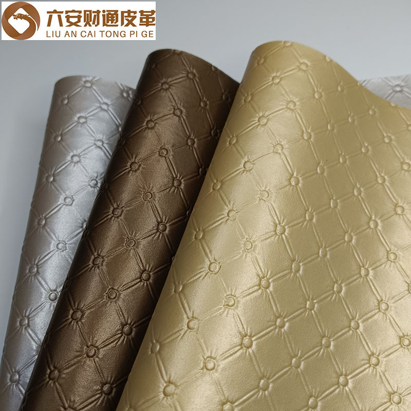 现货供应 菱形圆点半pu皮革面料 单针拉毛布床头靠门板背景墙软包