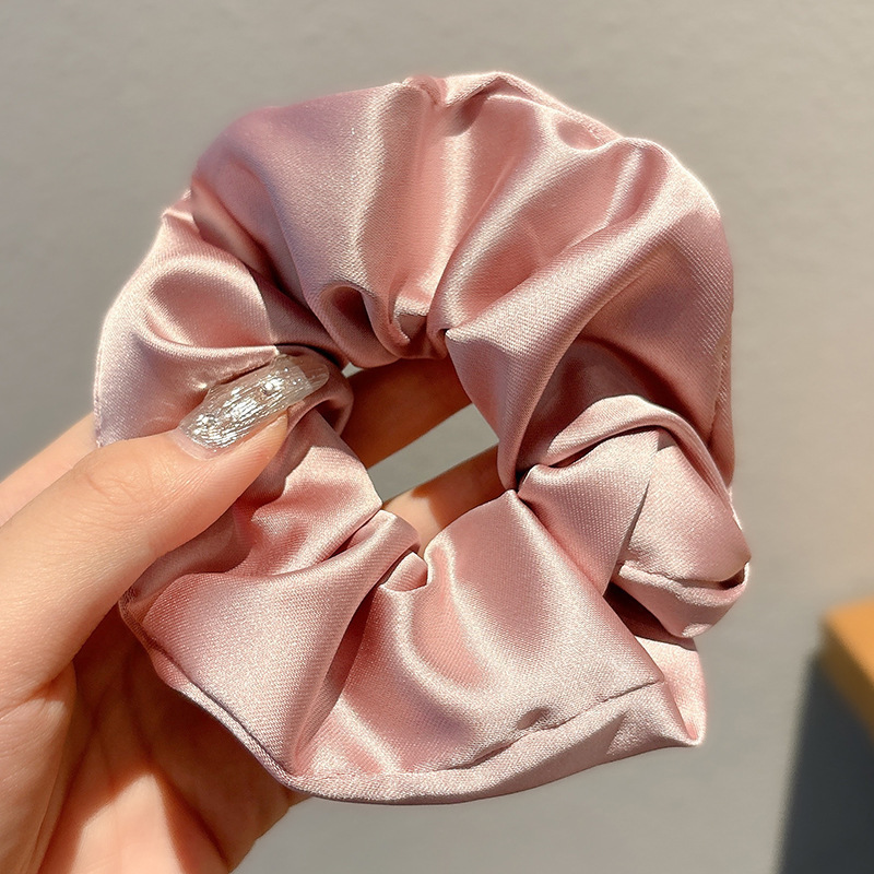 Satín coreano anillo de cabello de intestino grande mujer de moda cuerda de cabeza de alta calidad temperamento flor de cabello bola de cabello toque de cabeza