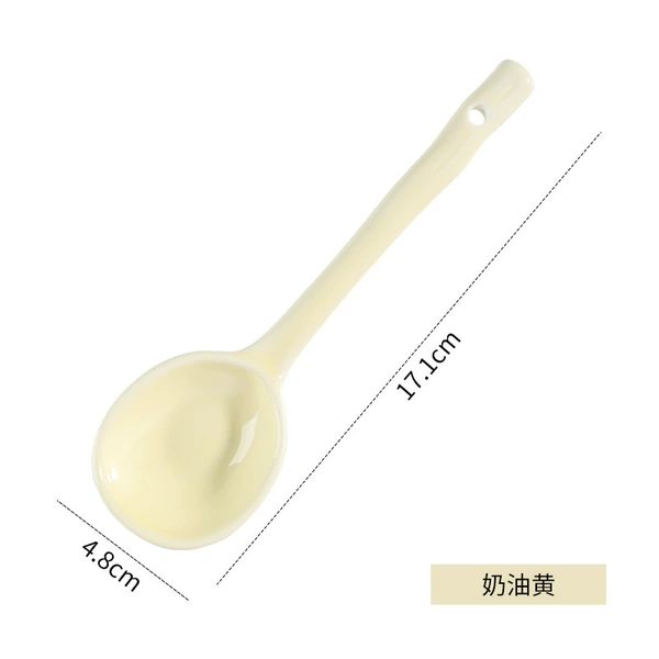 Long-handled spoon milk yellow