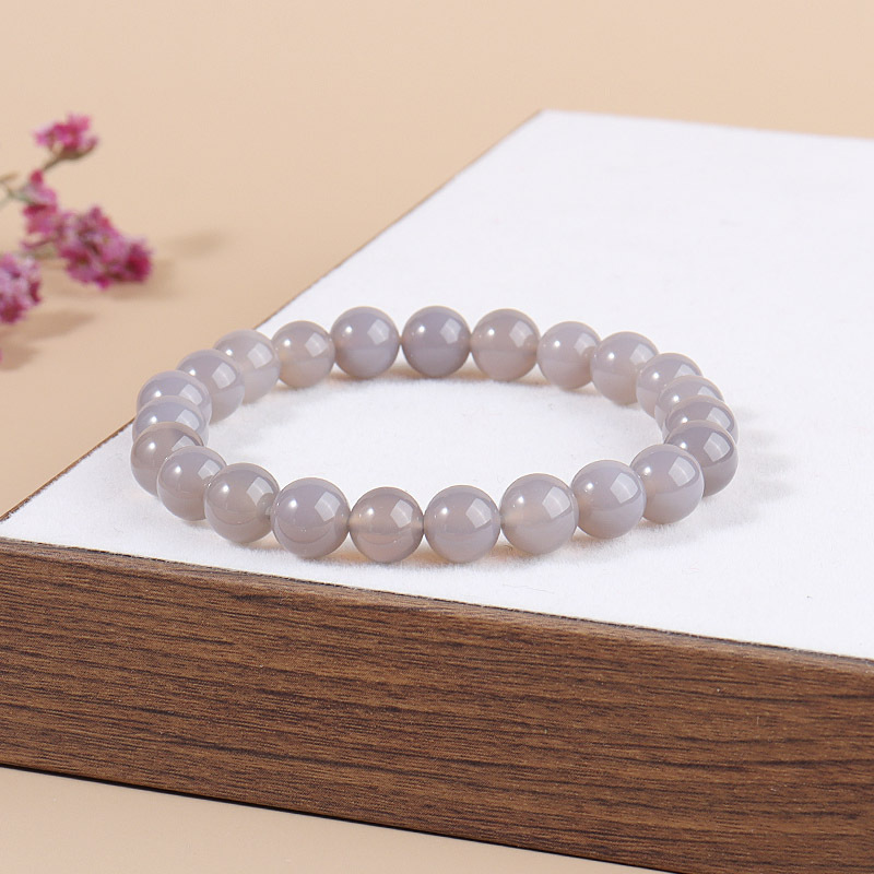 7a natural gray agate bracelet