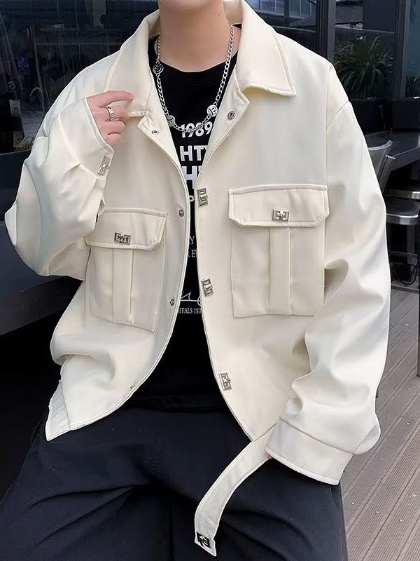 2024 Primavera y otoño Chaqueta guapa Hombre ins High Street Trendy Marca Hong Kong Estilo japonés Harajuku Chaqueta suelta de moda coreana