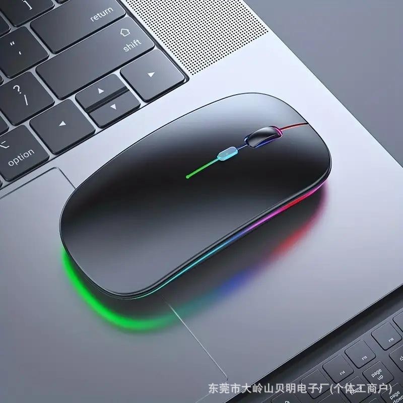 충전식 저소음 블루투스 2.4GHz 무선 투명 마우스 노트북 사무용 게이밍