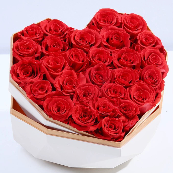 Barril de abrazo en forma de corazón, 26 rosas de amor, 38 regalos para la novia del día de la diosa.