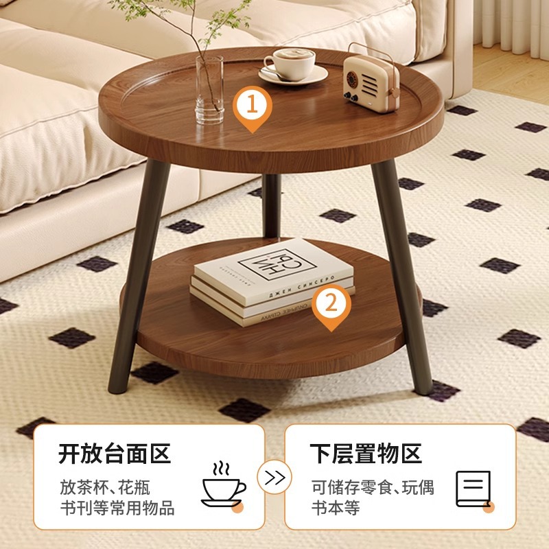 Estante moderno de madera sólida para el hogar, gabinete de almacenamiento combinado, meseta de cabecera simple, meseta de té móvil