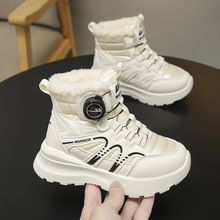 2025冬季新款户外运动加绒加厚保暖防滑舒适男女童雪地靴防寒棉靴