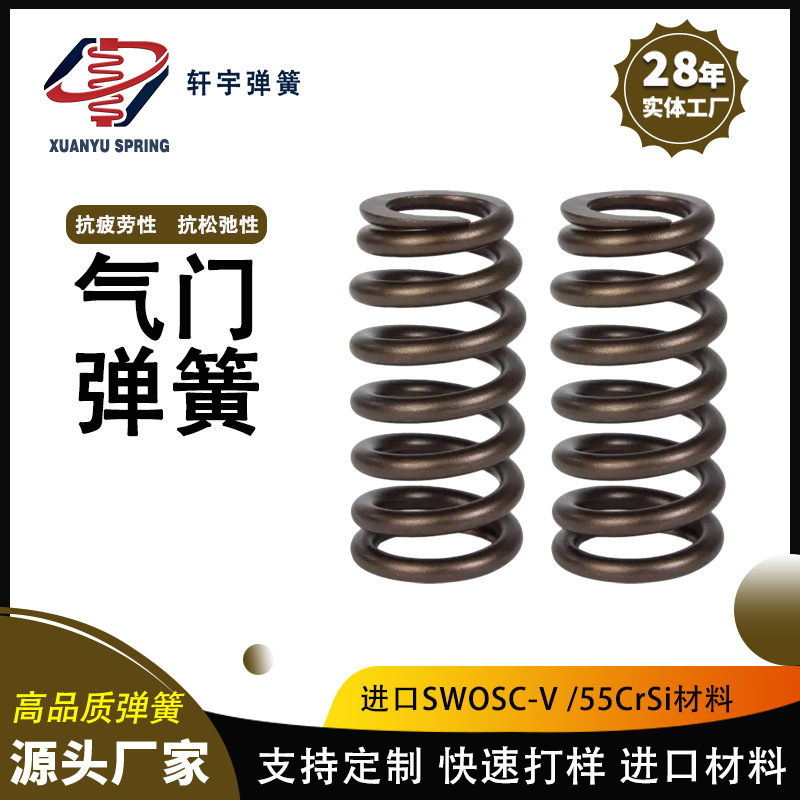 Valve Spring, Cylindrical Compression Spring, Alloy Steel, High Temperature Resistant, Fatigue Resistant, Valve, Automotive Shock Absorption Compression Spring, Custom-Made