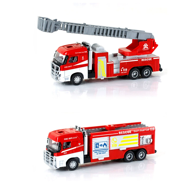 Игрушечная металлическая модель автомобиля в масштабе 1:60 для мальчиков - пожарная/инженерная машина, другой бренд