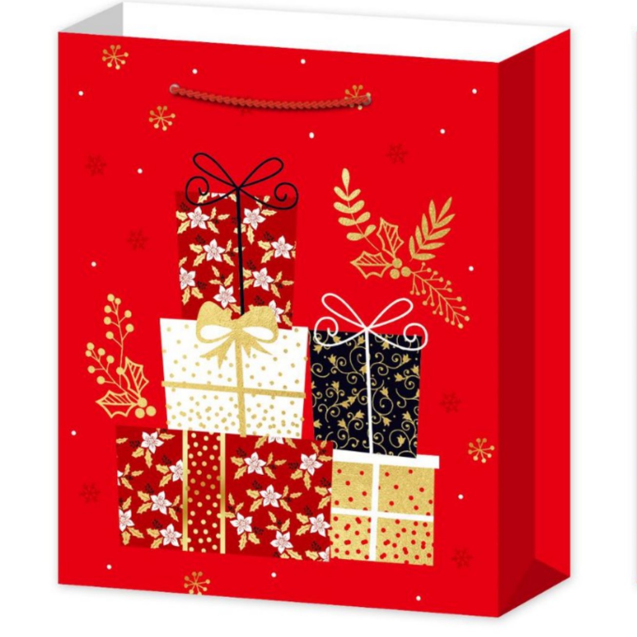 新款万圣节圣诞节礼品袋糖果包装袋饼干烘焙袋拉绳白纸袋圣诞纸袋