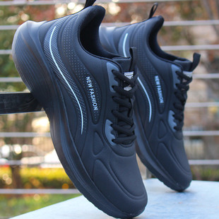 Leather Shoes Men's Waterproof sneaker 2024 Ultra Light Soft Bottom Running Casual Shoes Thick Bottom Non-slip Men's Travel Shoes