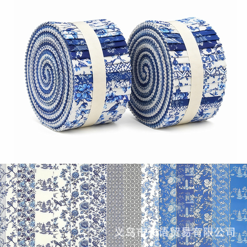 New Product: 42 Pieces of Blue and White Porcelain Ancient Tower Style Printed Fabric for Handmade Patchwork DIY Sewing Fabric Set New Product: 42 Pieces of Blue and White Porcelain Ancient Tower Style Printed Fabric for Handmade Patchwork DIY Sewing Fabric Set
