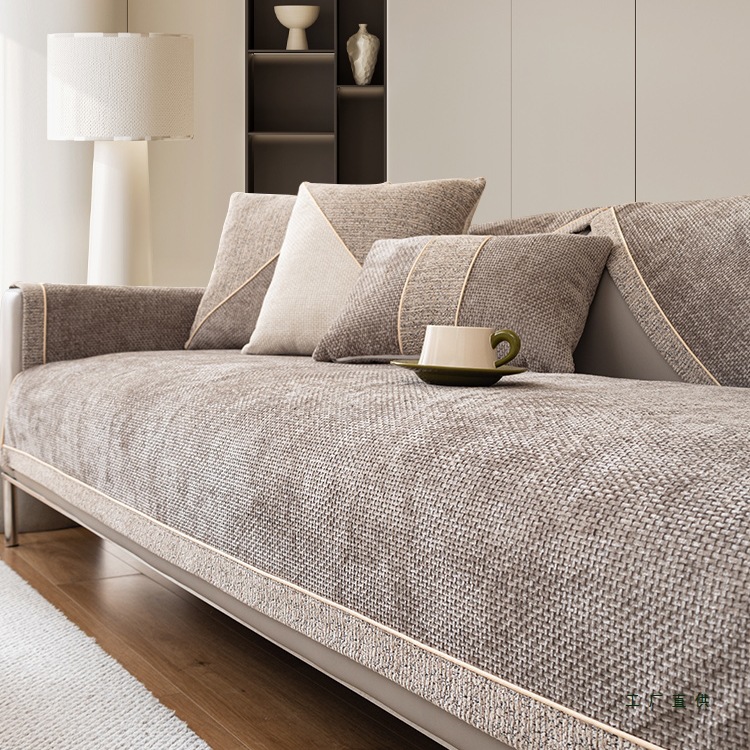 新款现代轻奢皮沙发垫四季通用简约盖布防滑雪尼尔坐垫套罩巾