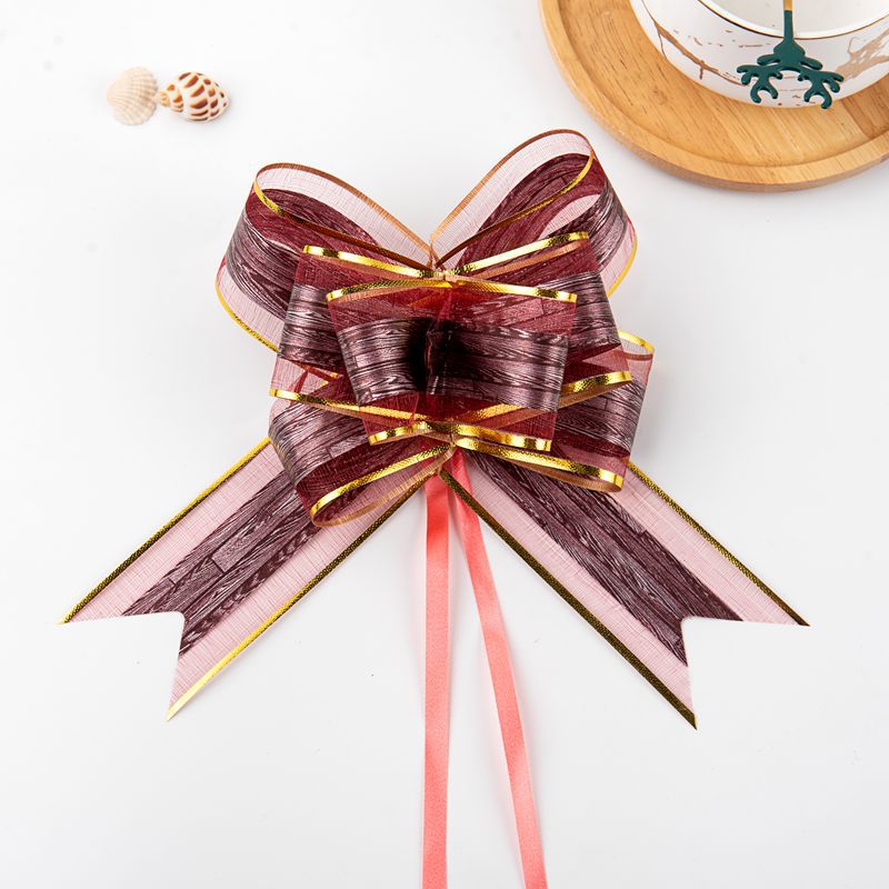 Transfronterizo 2023 Nuevo 50 gran patrón de tablero de madera clásica nieve hilo arco mano-Tirado flor decoración de Navidad guirnalda cinta