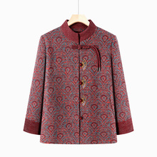 中老年秋季外套女妈妈新款春秋上衣奶奶春季唐装气质百搭上衣批发