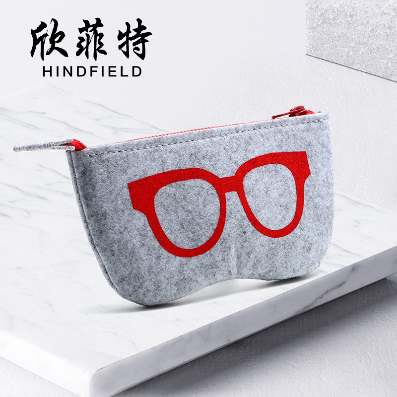 New felted glasses bag LJ02 fashion personality zipper bag wholesale high-grade multi-function sunglasses bag New felted glasses bag LJ02 fashion personality zipper bag wholesale high-grade multi-function sunglasses bag