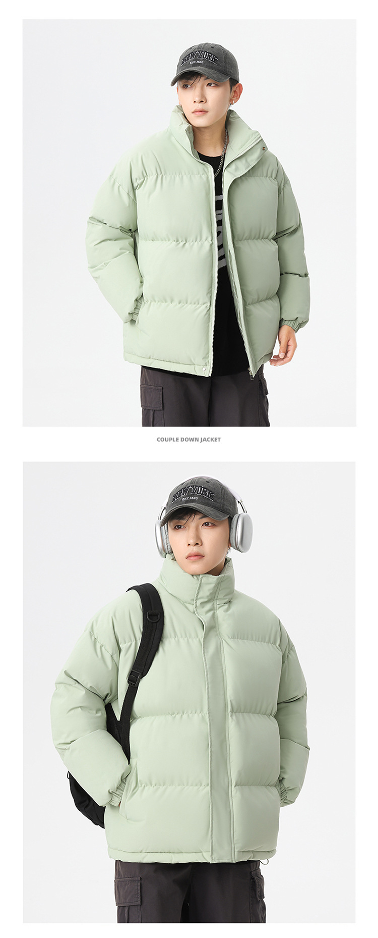 Novità invernale per uomo e donna, giacca in cotone tinta unita, ampia e comoda, da uomo_voghion.com