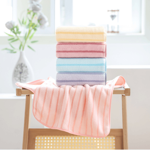 Coral Fleece Towel Water Absorbent Quick-Drying No Hair Drop Wiping Face Bath Towel Household Super Soft Thickened Color Strip Wiping Hair Hanging Coral Fleece Towel Water Absorbent Quick-Drying No Hair Drop Wiping Face Bath Towel Household Super Soft Thickened Color Strip Wiping Hair Hanging