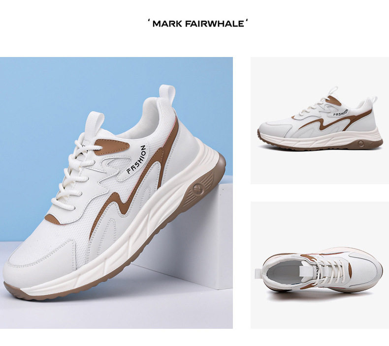 Giày thể thao nam da thật thoáng khí đế mềm, giày sneaker casual chạy bộ ngoài trời, gót 3-5 cm — HA8805 màu trắng, HA8805 màu đen chi tiết 10