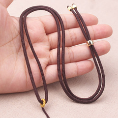 Elegant gold tube pull ring hanging cord handmade jadeite Guanyin gold Buddha slim couple sister-in-law necklace cord wholesale