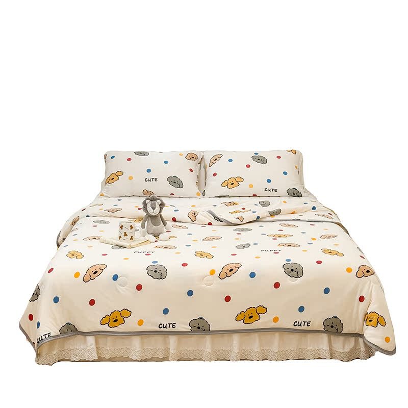 Colcha fresca de verano para niños de clase A, dormitorio de estudiantes, lavadora de aire acondicionado, colcha delgada de verano, núcleo cuatro