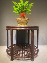 印尼黑酸枝阔叶黄檀圆桌半圆桌墙边桌供桌仿古典新中式红木家具