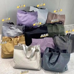日本原厂新款三宅几何托特包硅胶菱格大容量购物袋单肩手提女包