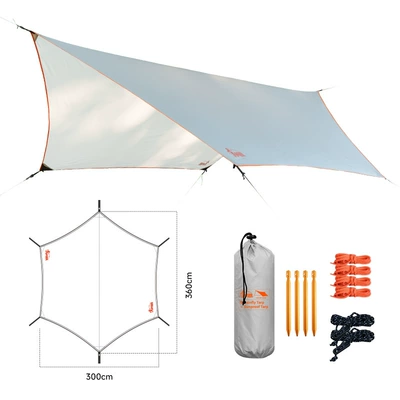 Outdoor Camping Sunshade Canopy Tent Sunscreen Canopy Camping Picnic Outdoor Hammock Canopy Windproof Waterproof Canopy (Avtomobil yan çətirləri) - waterproof-canopy-cold-gray-360300cm-360300cm