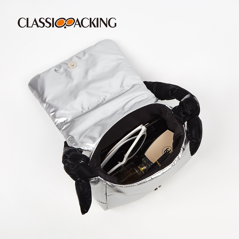 Bolso bandolera al por mayor de fábrica otoño e invierno nuevo bolso recargable de algodón bolso de hombro portátil de gran capacidad con logotipo impreso