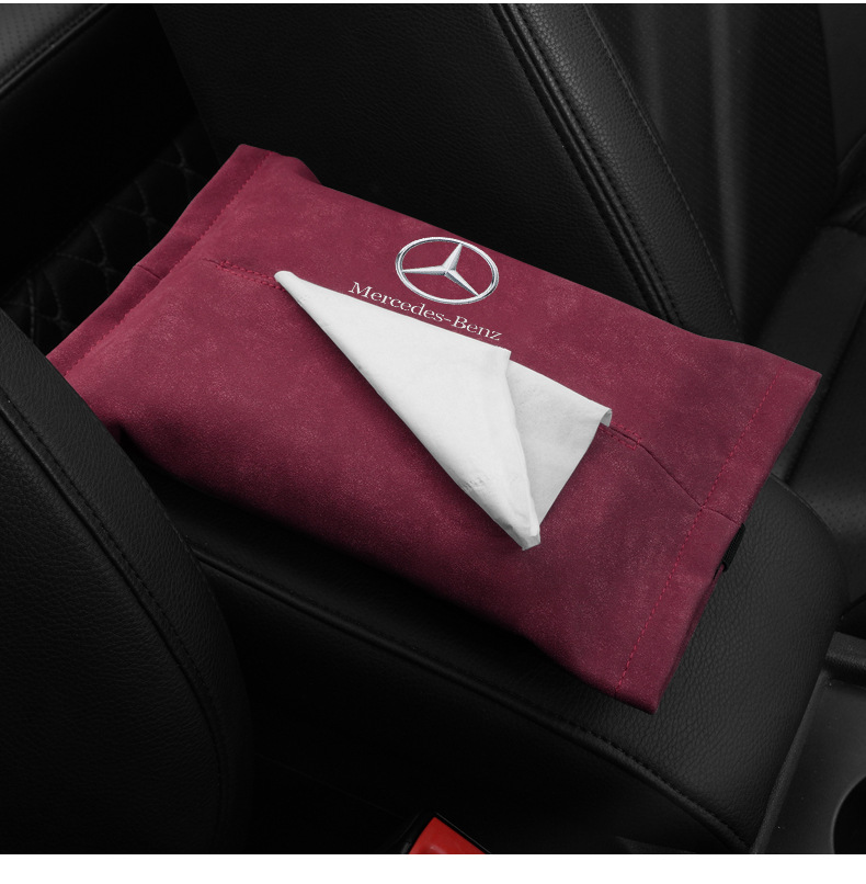 Car Tissue Box Hanging Sunshade Suede Car Multifunctional Tissue Bag Customizable Car Tissue Box