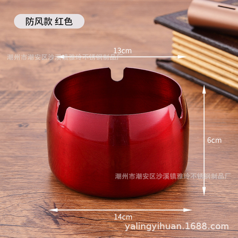 Cenicero de acero inoxidable dorado grueso, resistente y elegante, ideal para bar o cafetería, venta directa de fábrica