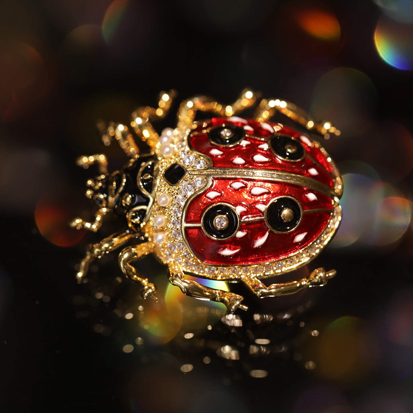 Xi Liang Feizi Original Design Cute Enamel Ladybug Brooch Personalized Fashion Clothing Accessories Insect Corsage
