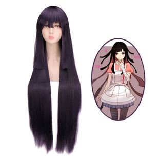 Projectile on the crime of breaking/projectile wheel dance Wood Mandarin cos wig three-layer black purple long hair cross-border foreign trade