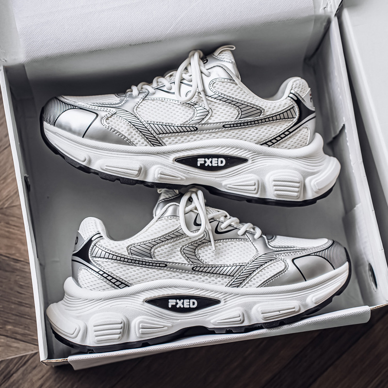 Verano, transpirable y sin olor, calzado deportivo para hombre, suela gruesa, zapatos casuales para papá, nueva tendencia, zapatos de hombre de alta gama