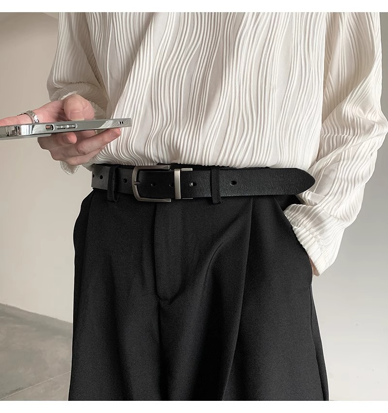 100% echtem Leder Pin Schnalle Rindsleder Jugend Vielseitig Mode herren Gürtel Großhandel Hohe Qualität_voghion.com