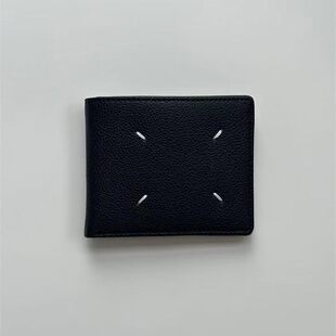 Classic leather wallet for men and women, black card holder, genuine leather