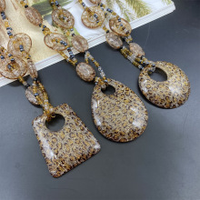 跨境欧美亚马逊爆款项链时尚通勤树脂长款吊坠百搭毛衣链necklace