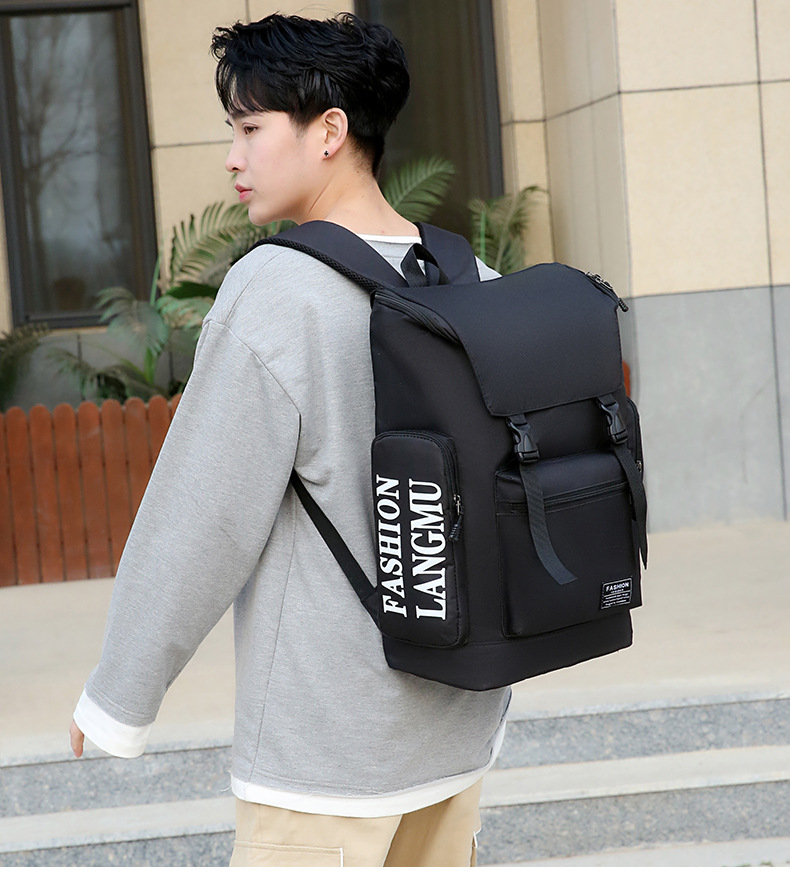 Wholesale of new fashionable, simple and large-capacity shoulder bags, business commuting and casual backpacks, nylon fabric computer backpacks undefined