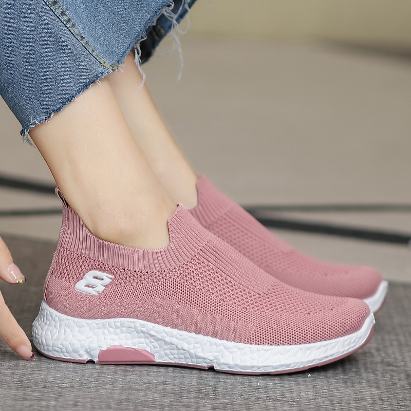 Shoes for Women 2025 Spring & Fall New Style Slip-On Versatile Casual Women's Shoes Fly-Knit Breathable Sports Shoes for Women